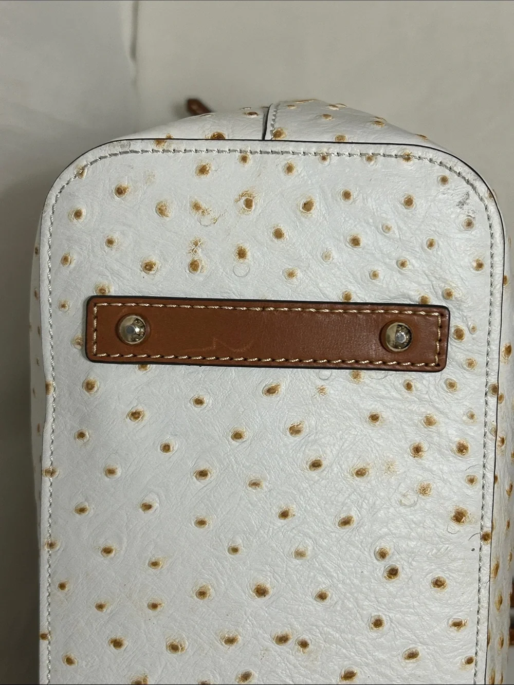 Dooney & Bourke Ostrich Tote In Bone